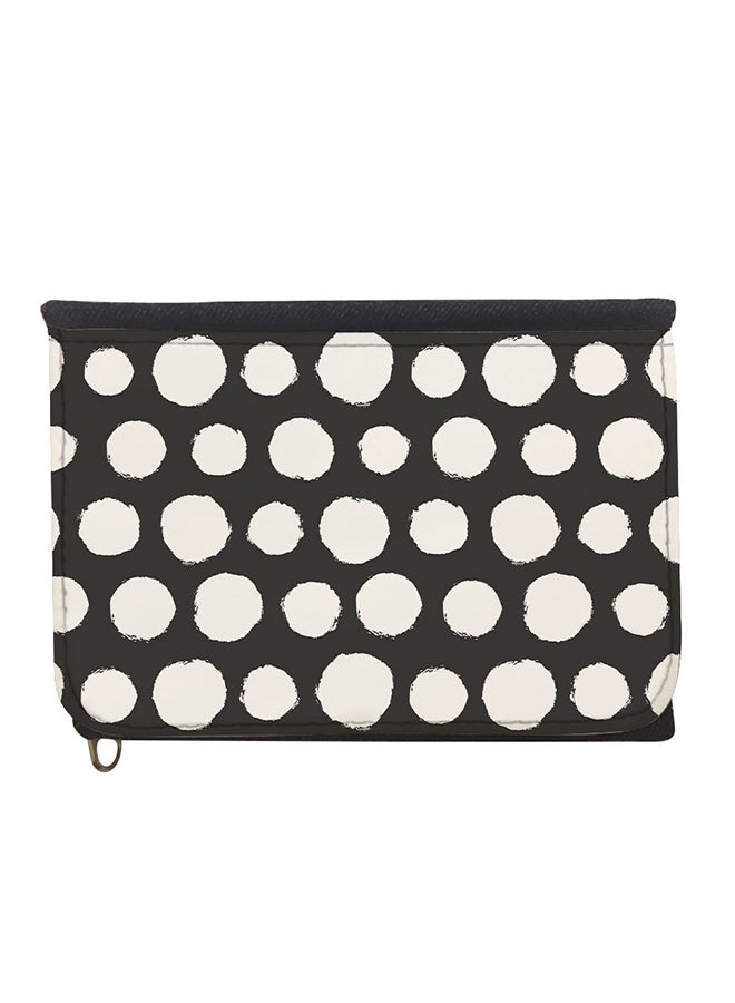 Large And Small Circles Bi-Fold Wallet Black/White